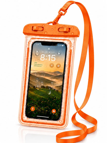 Waterproof Mobile Pouch for Phone with Lanyard | Universal Waterproof Case | Touch Screen Compatible | Rain, Swimming, Beach, Travel & Bike Riding